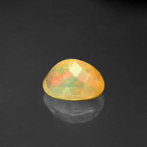 1.10캐럿 천연 멀티컬러 오팔, 투명한, 8.3×6.2 mm, 투명/반투명