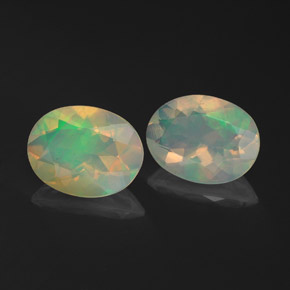 캐럿 천연 멀티컬러 오팔 보석, 투명한, 9×7 mm, 투명/반투명