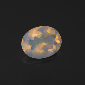 0.97캐럿 천연 멀티컬러 오팔, 투명한, 9×7 mm, 투명/반투명
