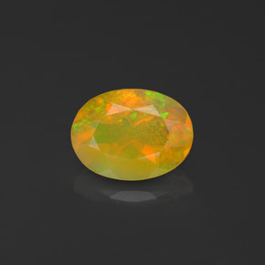 0.90캐럿 천연 멀티컬러 오팔, 투명한, 8.3×6.3 mm, 투명/반투명