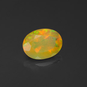 0.90캐럿 천연 멀티컬러 오팔, 투명한, 8.3×6.3 mm, 투명/반투명