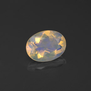 0.84캐럿 천연 멀티컬러 오팔, 투명한, 8.1×6.1 mm, 투명/반투명
