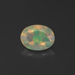 0.78캐럿 천연 멀티컬러 오팔, 투명한, 8.2×6.2 mm, 투명/반투명
