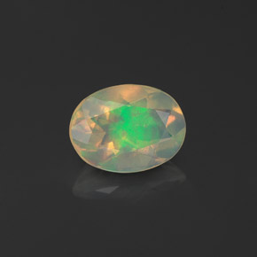 0.78캐럿 천연 멀티컬러 오팔, 투명한, 8.2×6.2 mm, 투명/반투명