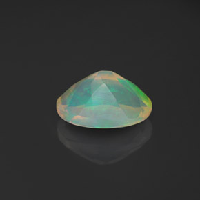 0.93캐럿 천연 멀티컬러 오팔, 투명한, 8.3×6.2 mm, 투명/반투명