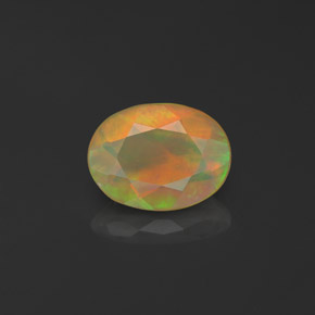 0.76캐럿 천연 멀티컬러 오팔, 투명한, 8.2×6.1 mm, 투명/반투명