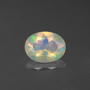 0.83캐럿 천연 멀티컬러 오팔, 투명한, 8.3×6.3 mm, 투명/반투명