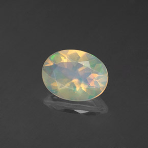 0.83캐럿 천연 멀티컬러 오팔, 투명한, 8.3×6.3 mm, 투명/반투명