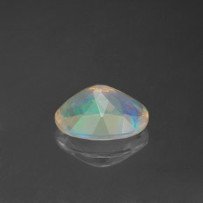 0.83캐럿 천연 멀티컬러 오팔, 투명한, 8.3×6.3 mm, 투명/반투명