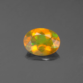 0.71캐럿 천연 멀티컬러 오팔, 투명한, 8×6 mm, 투명/반투명