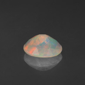 0.89캐럿 천연 멀티컬러 오팔, 투명한, 8.2×6.1 mm, 투명/반투명