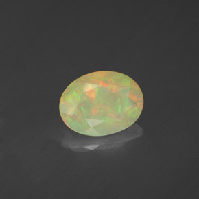 0.70캐럿 천연 멀티컬러 오팔, 투명한, 7.9×6 mm, 투명/반투명