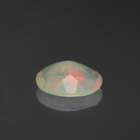 0.80캐럿 천연 멀티컬러 오팔, 투명한, 8.7×7.1 mm, 투명/반투명