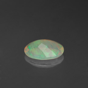 0.71캐럿 천연 멀티컬러 오팔, 투명한, 8.2×6.2 mm, 투명/반투명