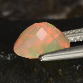 0.97캐럿 천연 멀티컬러 오팔, 타원형 컷, 8.2×6.2 mm, 투명한