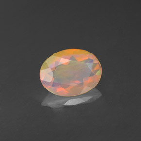 0.70캐럿 천연 멀티컬러 오팔, 투명한, 8.1×6.1 mm, 투명/반투명