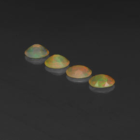 캐럿 천연 멀티컬러 오팔 보석, 투명한, 7.1×5.1 mm, 투명/반투명