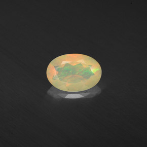 0.41캐럿 천연 멀티컬러 오팔, 투명한, 7×4.8 mm, 투명/반투명