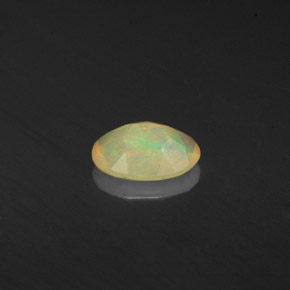 0.41캐럿 천연 멀티컬러 오팔, 투명한, 7×4.8 mm, 투명/반투명