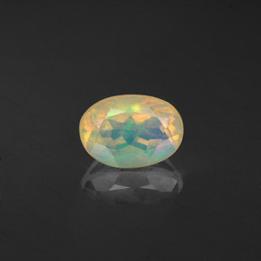 0.59캐럿 천연 멀티컬러 오팔, 투명한, 7.1×5 mm, 투명/반투명