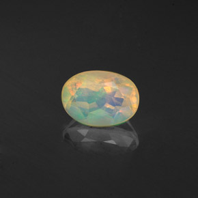 0.59캐럿 천연 멀티컬러 오팔, 투명한, 7.1×5 mm, 투명/반투명