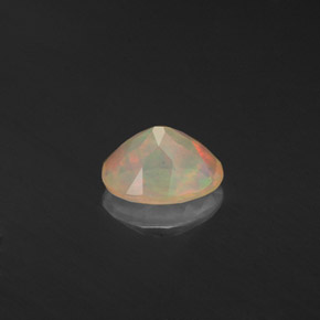 0.50캐럿 천연 멀티컬러 오팔, 투명한, 7×5.2 mm, 투명/반투명