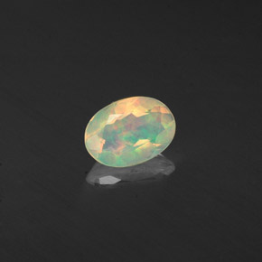 0.36캐럿 천연 멀티컬러 오팔, 투명한, 6.6×4.6 mm, 투명/반투명