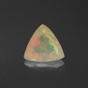 0.82캐럿 천연 멀티컬러 오팔, 투명한, 8.3×7.7 mm, 투명/반투명