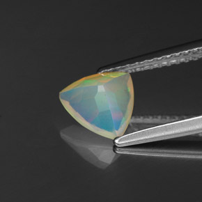 0.65캐럿 천연 멀티컬러 오팔, 투명한, 7.2×6.8 mm, 투명/반투명