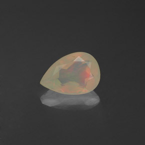 0.38캐럿 천연 멀티컬러 오팔, 투명한, 7.1×4.9 mm, 투명/반투명