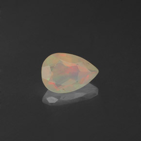 0.38캐럿 천연 멀티컬러 오팔, 투명한, 7.1×4.9 mm, 투명/반투명