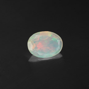 0.58캐럿 천연 멀티컬러 오팔, 투명한, 8.6×6.4 mm, 투명/반투명