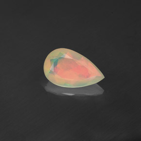 0.82캐럿 천연 멀티컬러 오팔, 투명한, 9.7×5.9 mm, 투명/반투명