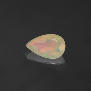 0.82캐럿 천연 멀티컬러 오팔, 투명한, 9.7×5.9 mm, 투명/반투명