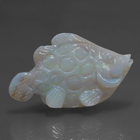 23.81캐럿 천연 멀티컬러 오팔, 멋진 모양, 34.3×20.1 mm, 불투명체
