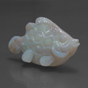 23.81캐럿 천연 멀티컬러 오팔, 멋진 모양, 34.3×20.1 mm, 불투명체
