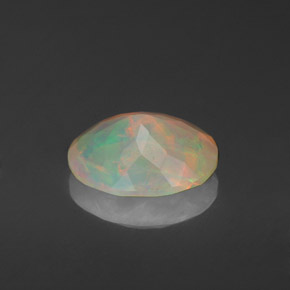 1.42캐럿 천연 멀티컬러 오팔, 투명한, 10×8 mm, 투명/반투명