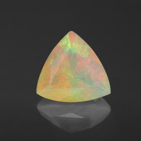 1.37캐럿 천연 멀티컬러 오팔, 투명한, 9.1×9.1 mm, 투명/반투명