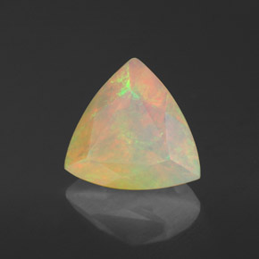 1.37캐럿 천연 멀티컬러 오팔, 투명한, 9.1×9.1 mm, 투명/반투명