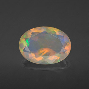 1.97캐럿 천연 멀티컬러 오팔, 투명한, 11.8×8.6 mm, 투명/반투명
