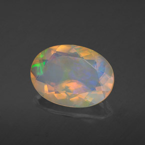 1.97캐럿 천연 멀티컬러 오팔, 투명한, 11.8×8.6 mm, 투명/반투명