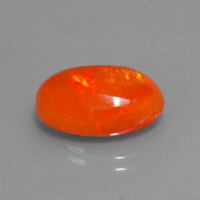 5.33캐럿 천연 오렌지 오팔, 타원형 컷, 15.9×10.4 mm, 투명한