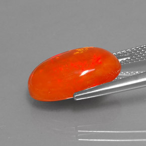 5.33캐럿 천연 오렌지 오팔, 타원형 컷, 15.9×10.4 mm, 투명한