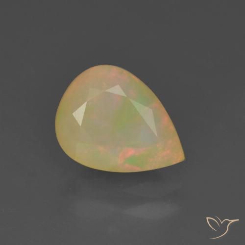 1.08ct 자연스러운 다색 오팔, 배 모양, 투명한