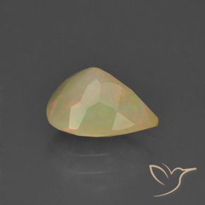 1.08캐럿 천연 다색 오팔, 배 모양, 투명한