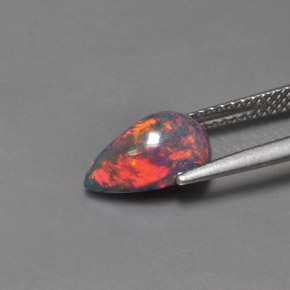 1.26캐럿 천연 다색 오팔, 배 모양, 불투명체