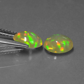 캐럿 천연 멀티컬러 오팔 보석, 타원형 컷, 투명한