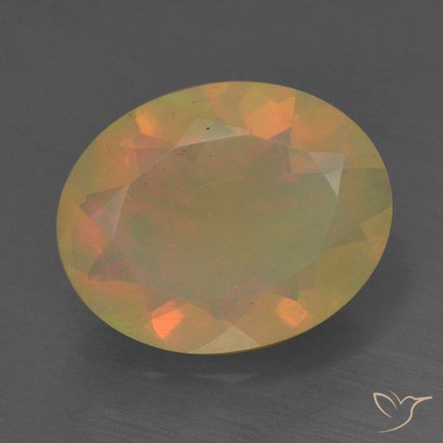 1.30ct 자연스러운 다색 오팔, 타원형, 투명한
