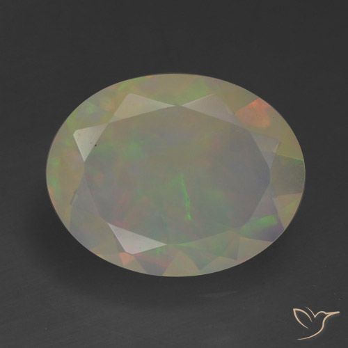 1.10ct 자연스러운 다색 오팔, 타원형, 투명한