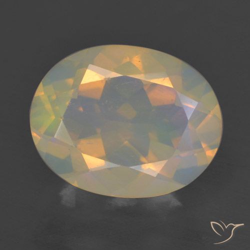 1.51ct 자연스러운 다색 오팔, 타원형, 투명한